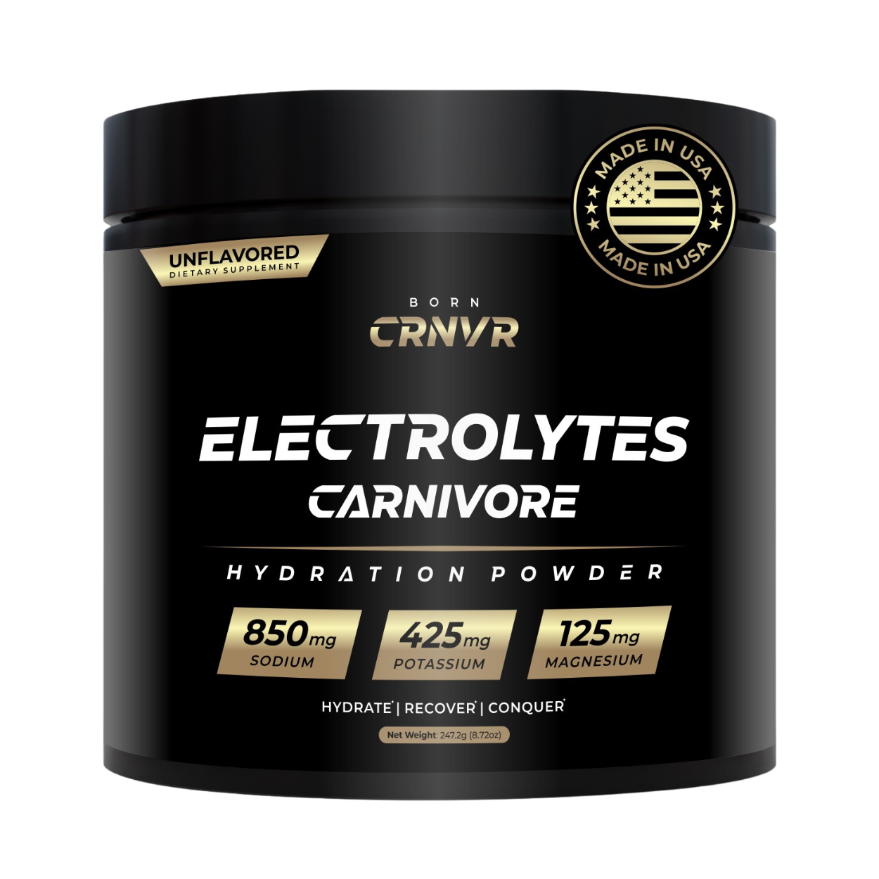 Born CRNVR Electrolytes - Unflavored, Zero Sugar, NON-GMO (60 Servings)