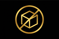 Bold thick gold line-art circle with a slash through a sugar cube, high-contrast design, strong outline, black background, modern premium supplement branding aesthetic, metallic gold, no gradients. Make bigger to fill available space!